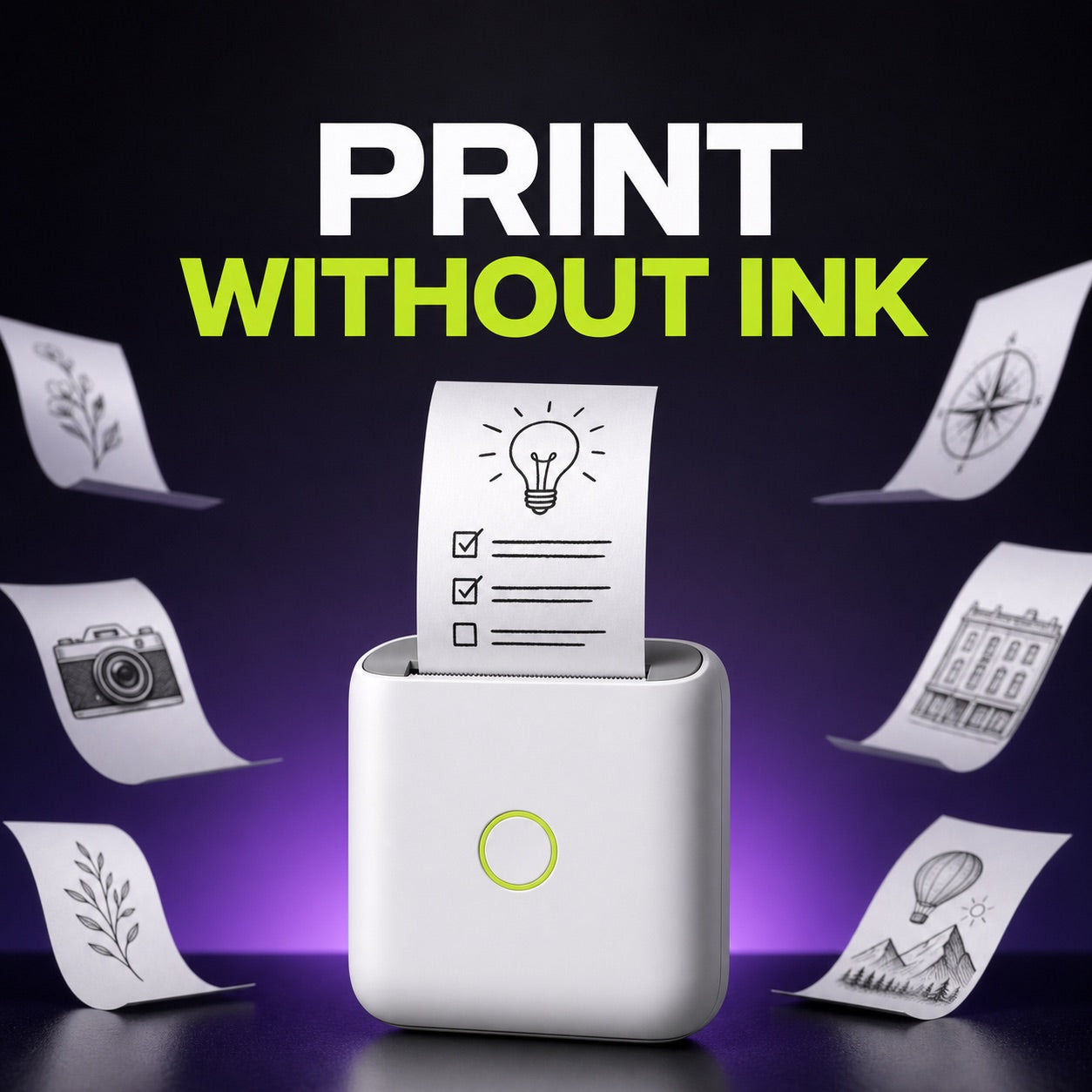 Mini Inkless Sticker Printer – Print Ideas Anywhere