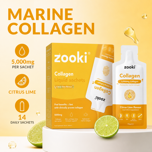 Zooki Marine Collagen 5,000mg Liquid Sachets – Citrus Lime, 14 Servings