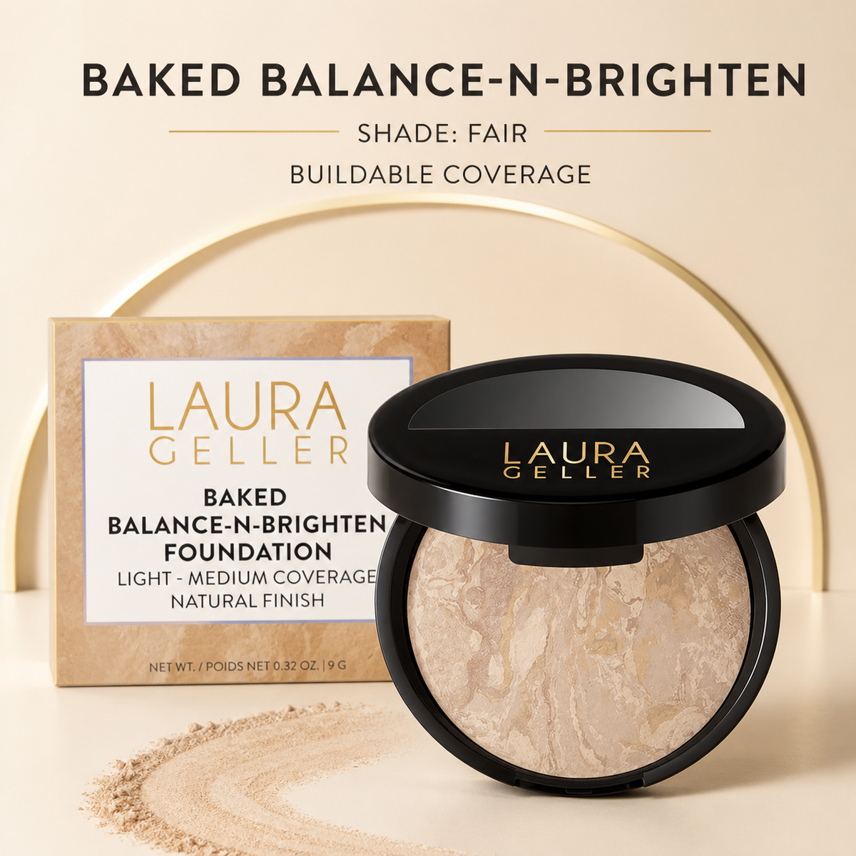 Laura Geller Baked Balance-n-Brighten Colour Correcting Foundation – Fair, 9g